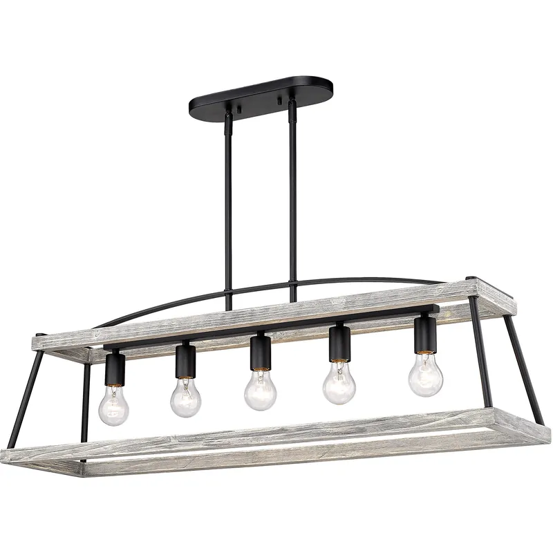 Teagan Island Light Ceiling Light in Gray Harbor Wood Accents Instant Buy