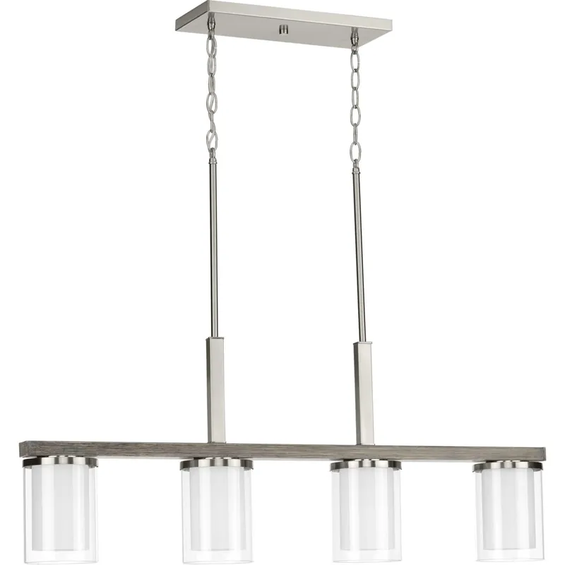 Beaches 4 Light 38 inch Brushed Nickel Linear Chandelier Ceiling Light Price Drop