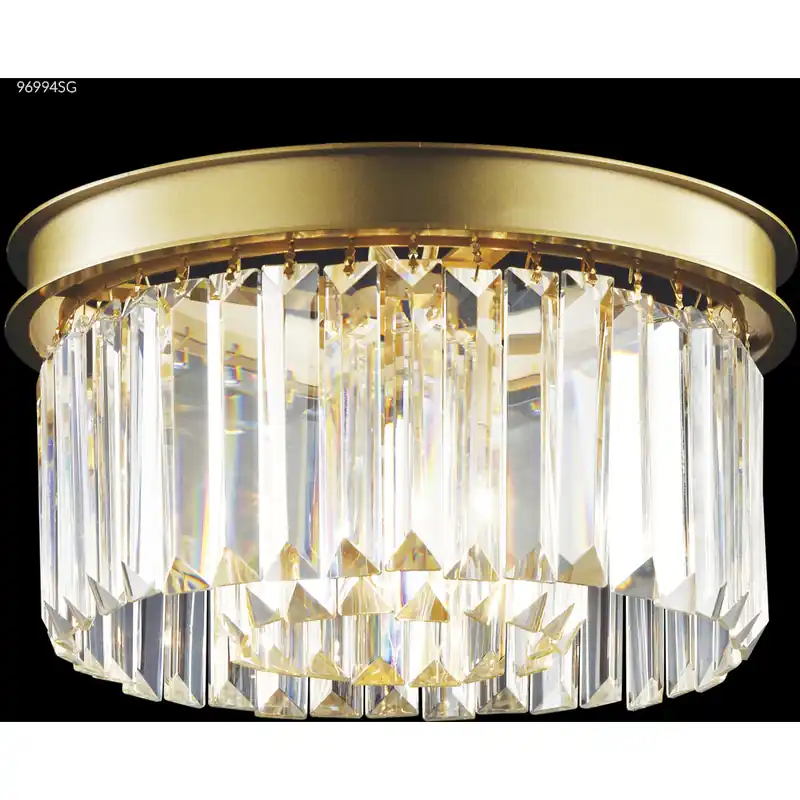 Handmade Contemporary Europa 2 Light Satin Gold Flush Mount Ceiling Light
