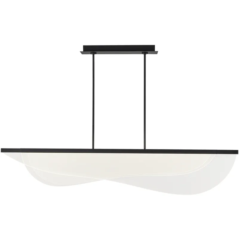 Express Delivery Sean Lavin Nyra LED Nightshade Black Linear Suspension Ceiling Light, Integrated LED