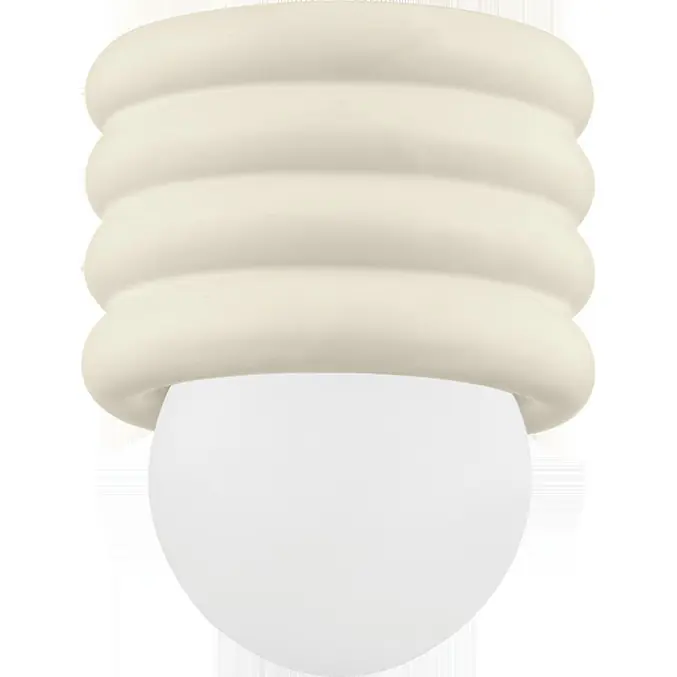 Weekend Sale Bibi 1 Light 5 inch Aged Brass/Ceramic Antique Ivory Flush Mount Ceiling Light