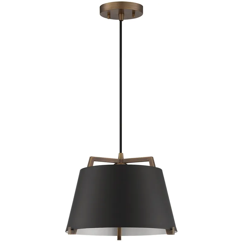 Sky 1 Light 12.4 inch Black and Brass Pendant Ceiling Light Save Now