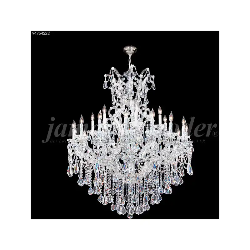 Maria Theresa Royal 25 Light 46 inch Silver Crystal Chandelier Ceiling Light, Royal Money Back Guarantee