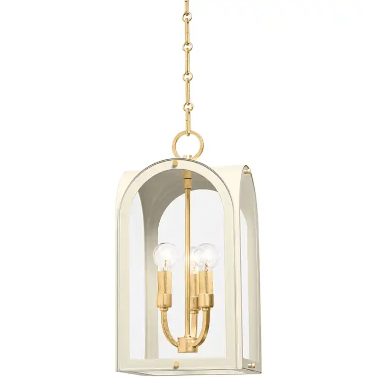 Lincroft 3 Light 9 inch Vintage Gold Leaf and Soft Sand Hanging Lantern Ceiling Light Reduced Price