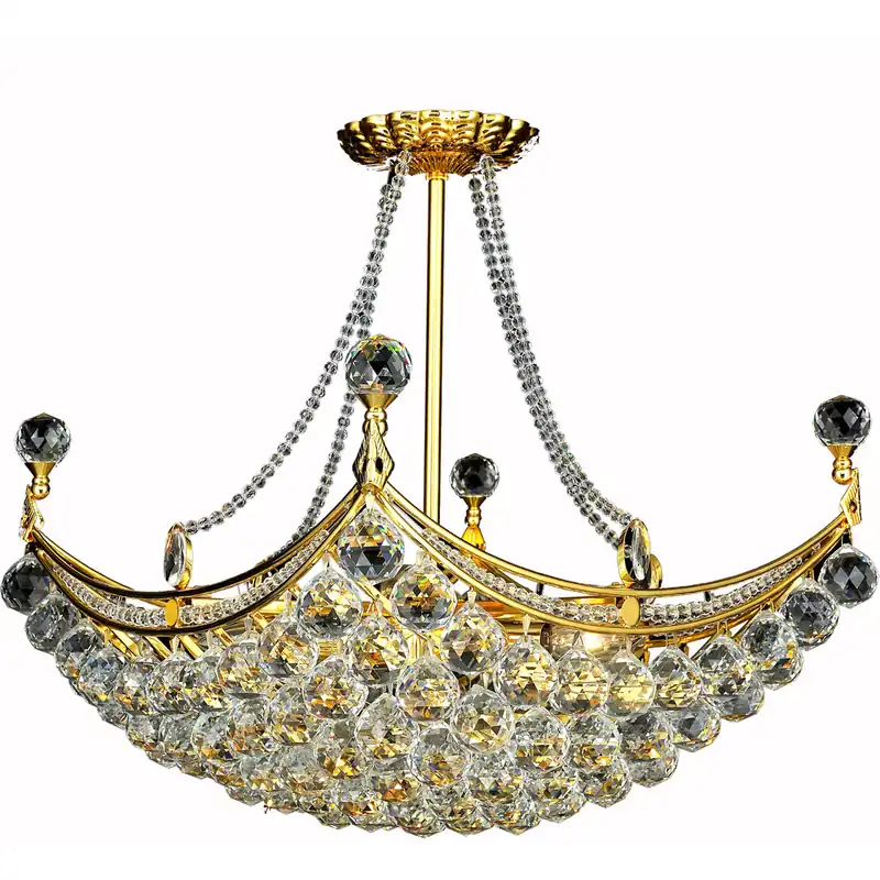 Must Have Corona 8 Light 28 inch Gold Dining Chandelier Ceiling Light in Royal Cut