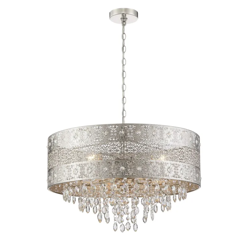 Fan Favorite Masura 3 Light 24 inch Polished Nickel Pendant Ceiling Light