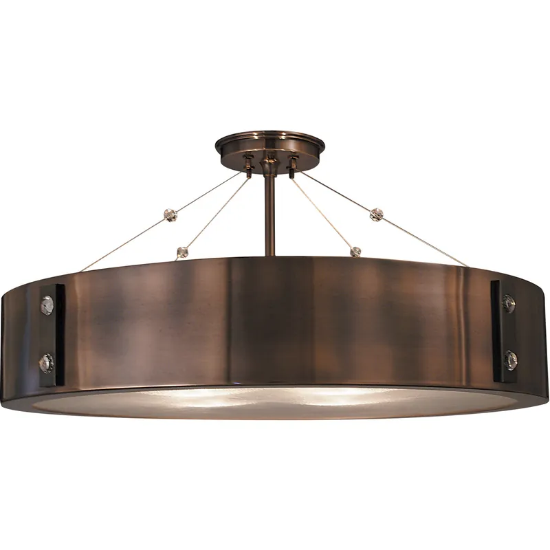Don’t Miss Out Oracle 4 Light 23 inch Satin Pewter with Polished Nickel Accents Semi-Flush Mount Ceiling Light