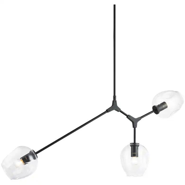 Cherry Blossoms 3 Light 6 inch Black Chandelier Ceiling Light Crafted