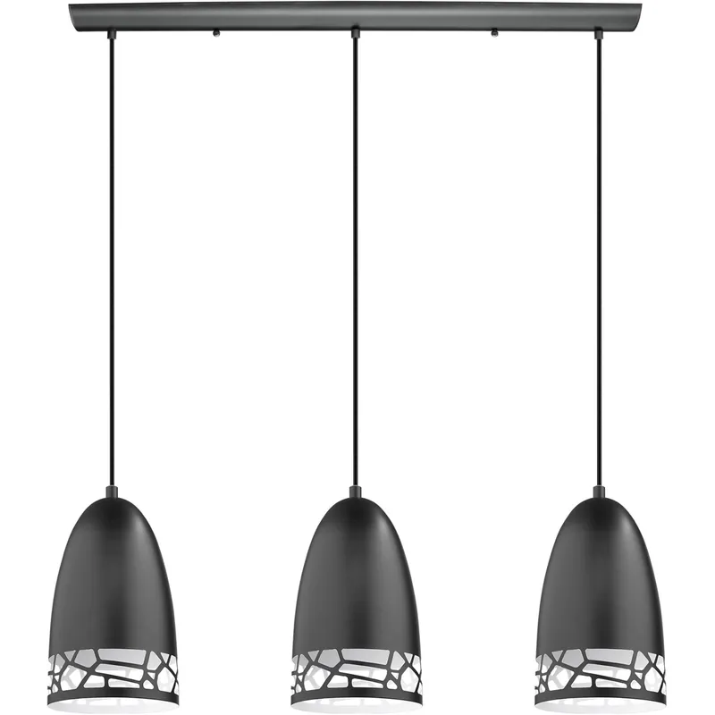 Savignano 3 Light 32.28 inch Matte Black and White Linear Pendant Ceiling Light Popular