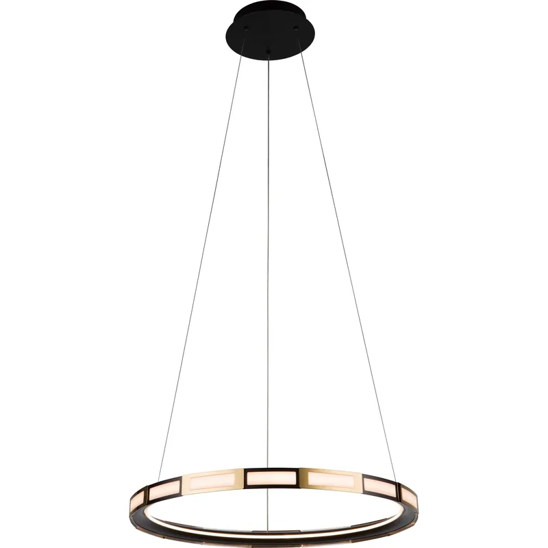 Best Seller Equator LED 24 inch Matte Black and Satin Gold Pendant Ceiling Light