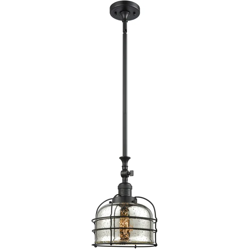 Franklin Restoration Bell Cage 1 Light 9 inch Matte Black Mini Pendant Ceiling Light in Incandescent, Silver Plated Mercury, Franklin Restoration Fast Shipping