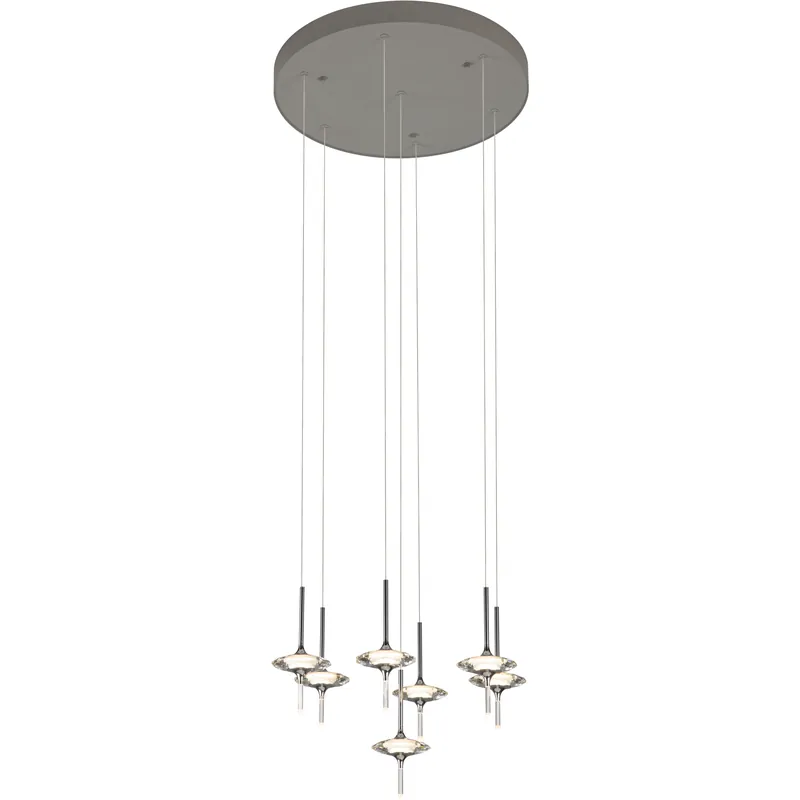 Best Choice Light-Year LED 19.7 inch Chrome and Gray Multi-Pendant Ceiling Light