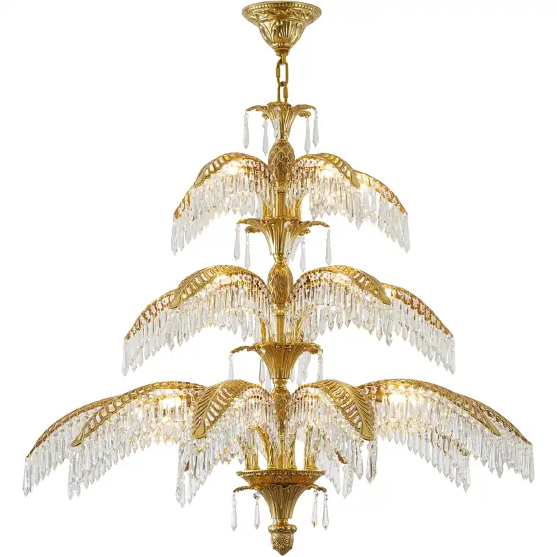 Canada LED 39.3 inch Copper Chandelier Ceiling Light, Gold Frame Express Delivery