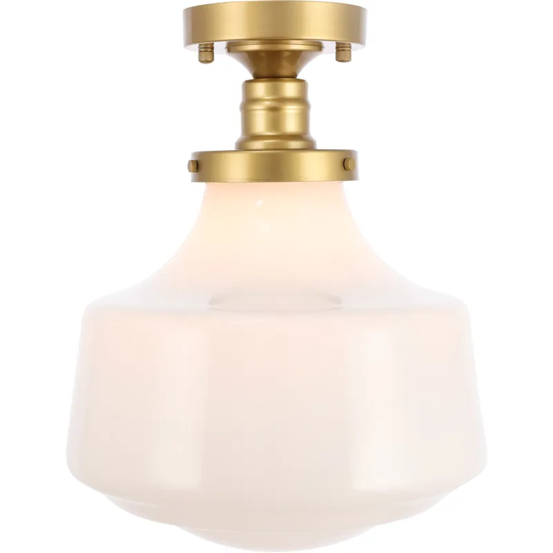 Exclusive Lyle 1 Light 11 inch Brass Flush Mount Ceiling Light