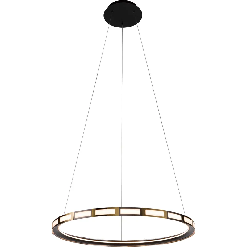 Buy Direct Equator LED 30 inch Matte Black and Satin Gold Pendant Ceiling Light