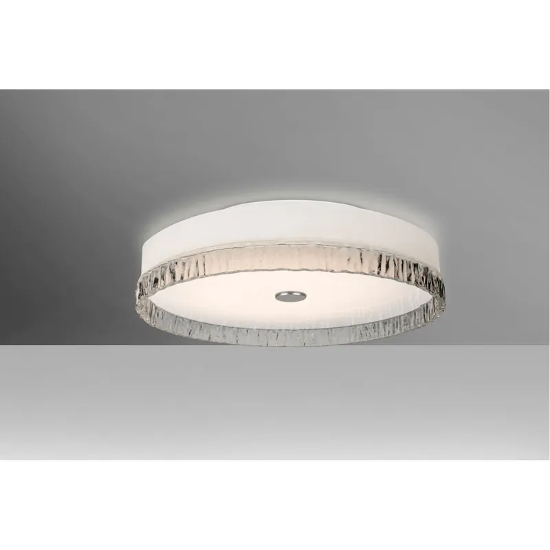 Markdown Paco 12 LED 12 inch Flush Mount Ceiling Light in Opal with Smoke Stone Glass
