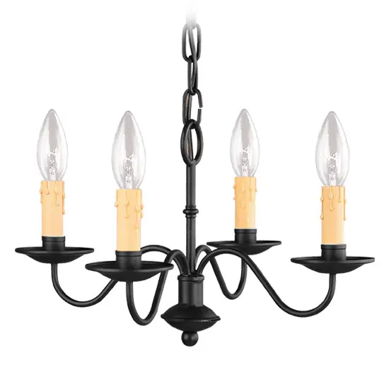 Heritage 4 Light 15 inch Black Mini Chandelier Ceiling Light Last Chance