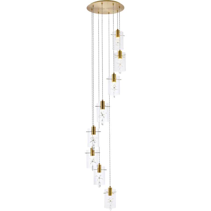 Wholesale Hana 8 Light 18 inch Gold Pendant Ceiling Light