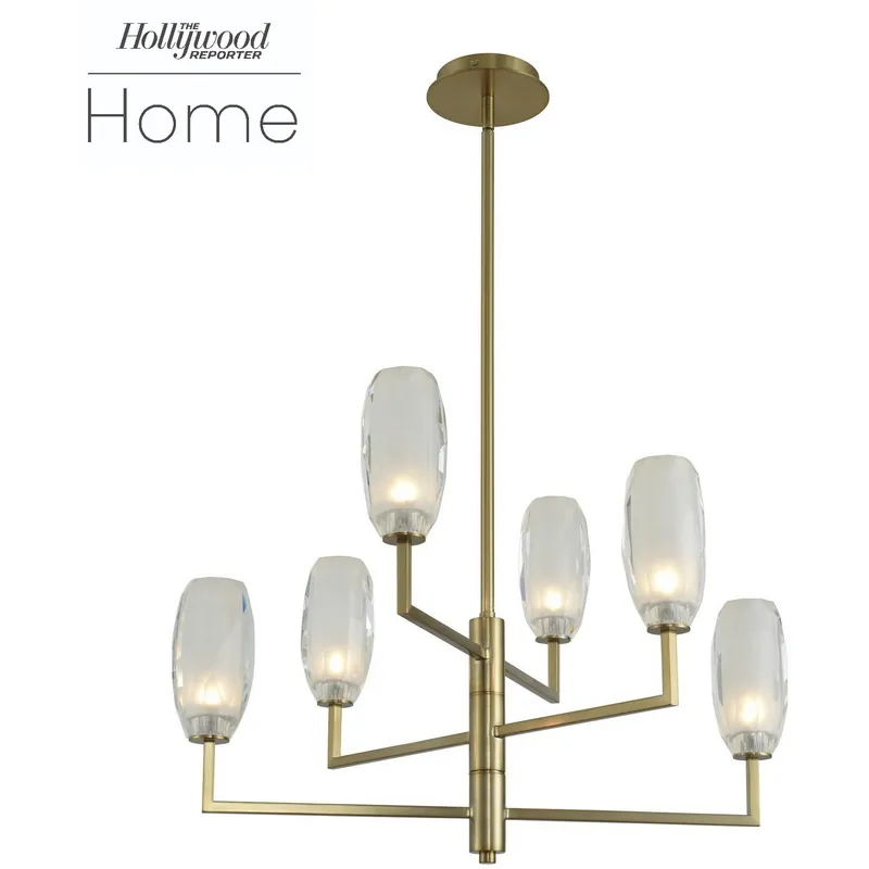 Free Returns June LED 28 inch Winter Brass Chandelier Ceiling Light