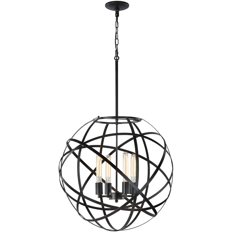 Bulk Order Atom 4 Light 23 inch Black Chandelier Ceiling Light