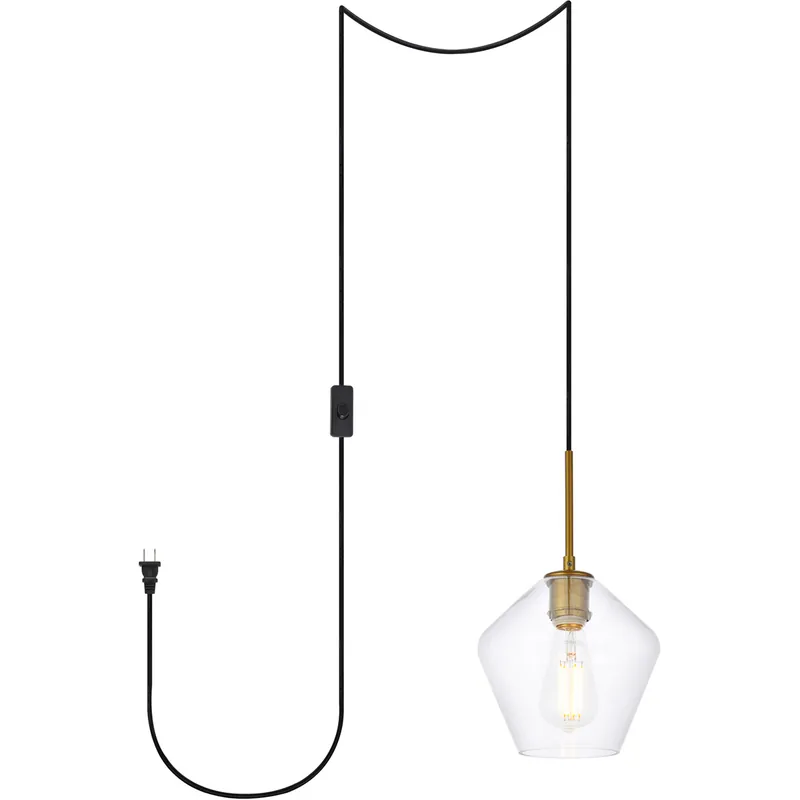 Gene 1 Light 8 inch Brass Pendant Ceiling Light Fast Shipping