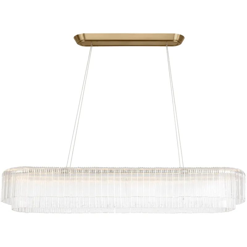 Hot Picks Ian K. Fowler Maderno LED 54.5 inch Hand-Rubbed Antique Brass Linear Chandelier Ceiling Light