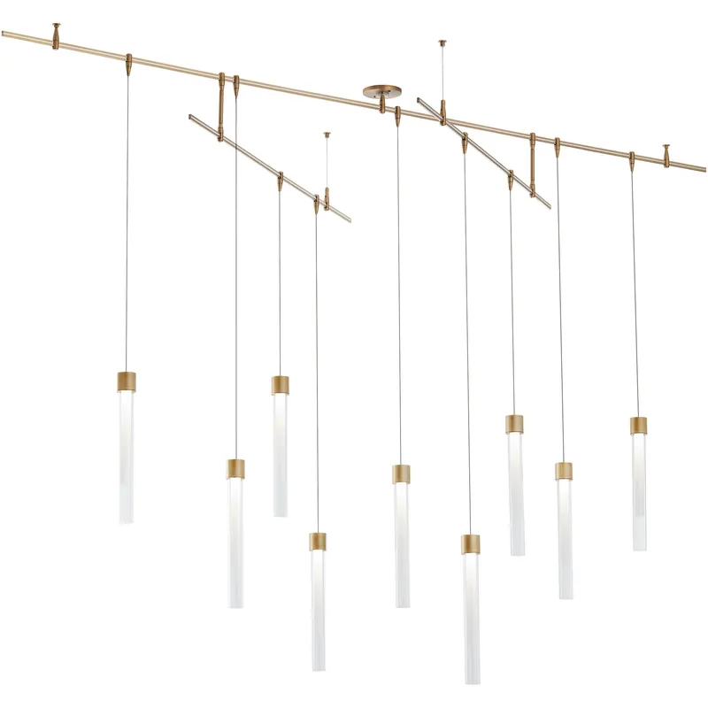 Low Price Sean Lavin Mini Linger LED Natural Brass Chandelier Ceiling Light, Integrated LED