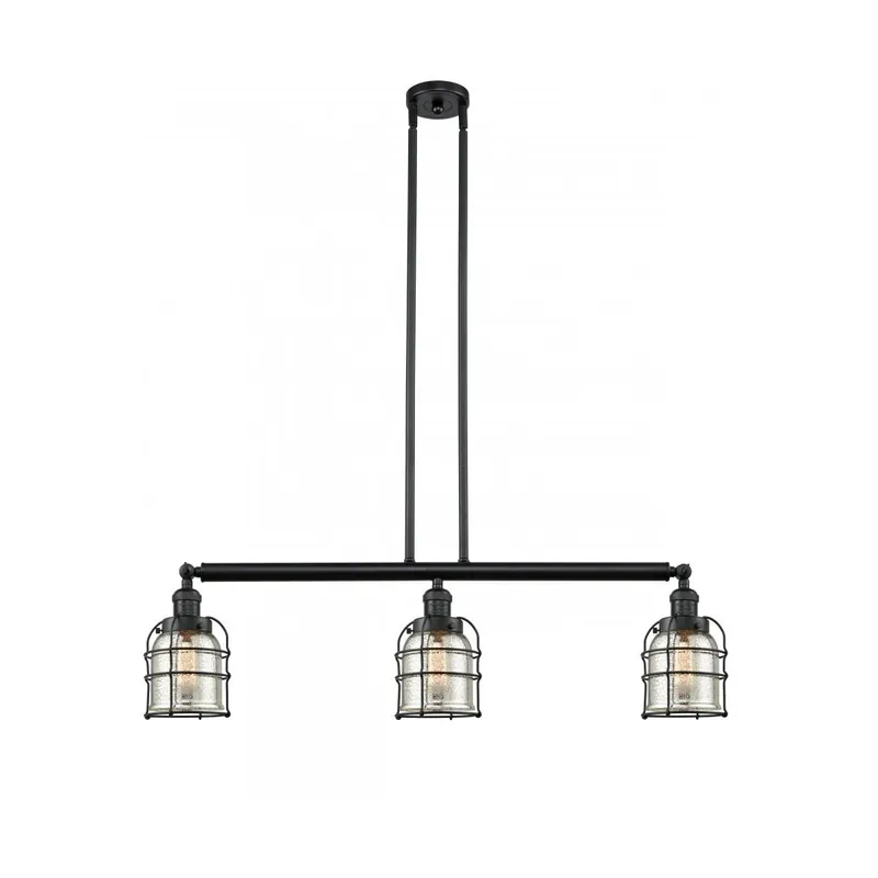 Mega Sale Franklin Restoration Small Bell Cage LED 38.5 inch Matte Black Island Light Ceiling Light in Silver Plated Mercury Glass, Franklin Restoration