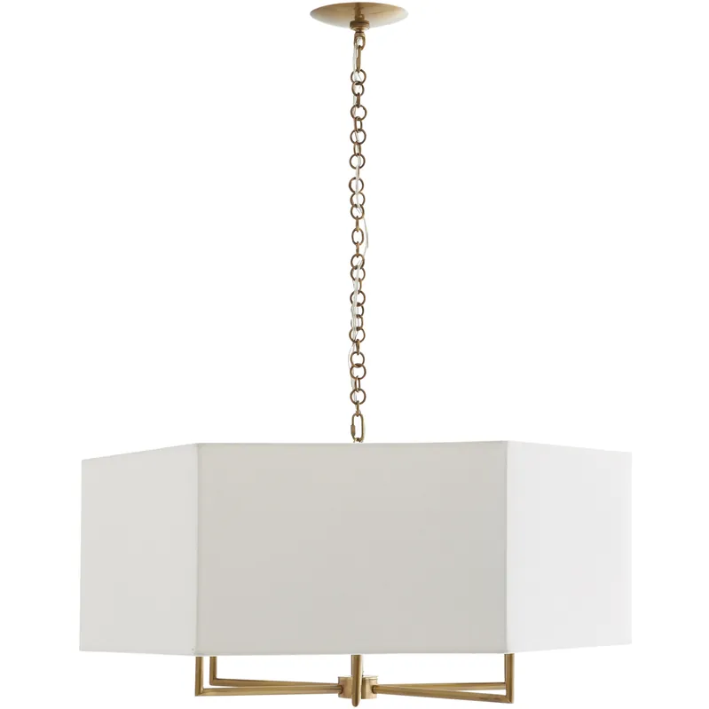 Authentic Oxford 6 Light 32 inch Antique Brass Chandelier Ceiling Light