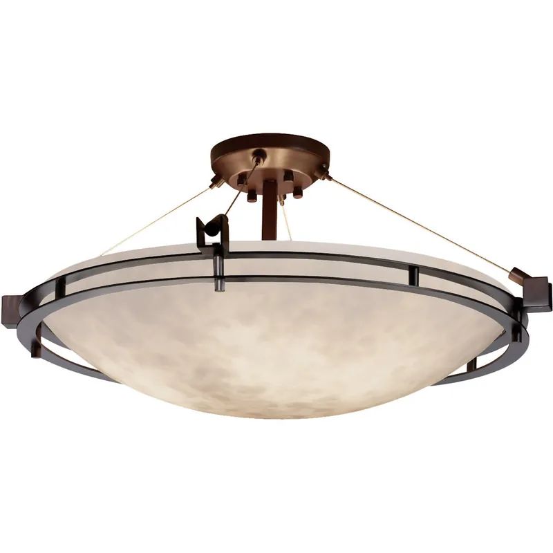 Clouds LED 28 inch Dark Bronze Semi-Flush Ceiling Light Markdown