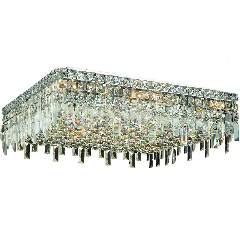 Modern Maxime 13 Light 24 inch Chrome Flush Mount Ceiling Light in Royal Cut