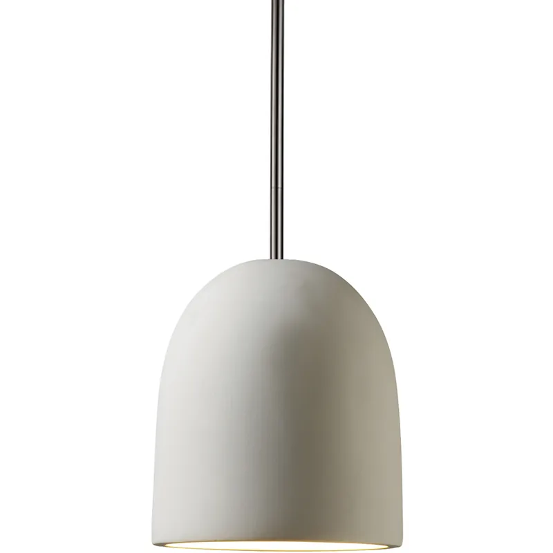 Radiance 1 Light 7 inch Bisque Pendant Ceiling Light in Rigid Stem Kit, Brushed Nickel, Incandescent Free Delivery