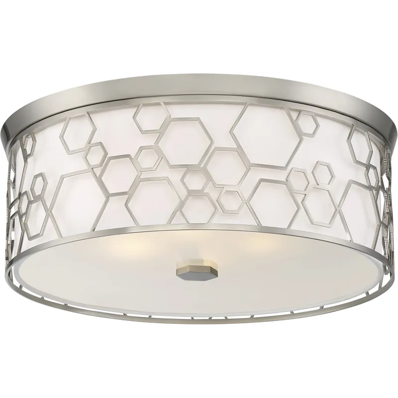 ML LED 17 inch Brushed Nickel Flush Mount Ceiling Light Brand New