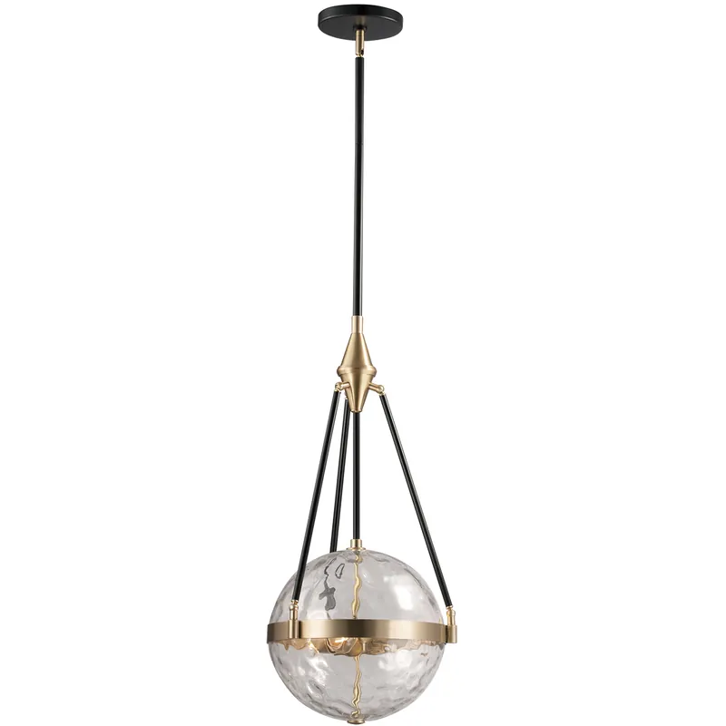 Editor’s Pick Harmony 3 Light 13.5 inch Natural Brass Down Pendant Ceiling Light in Water Glass