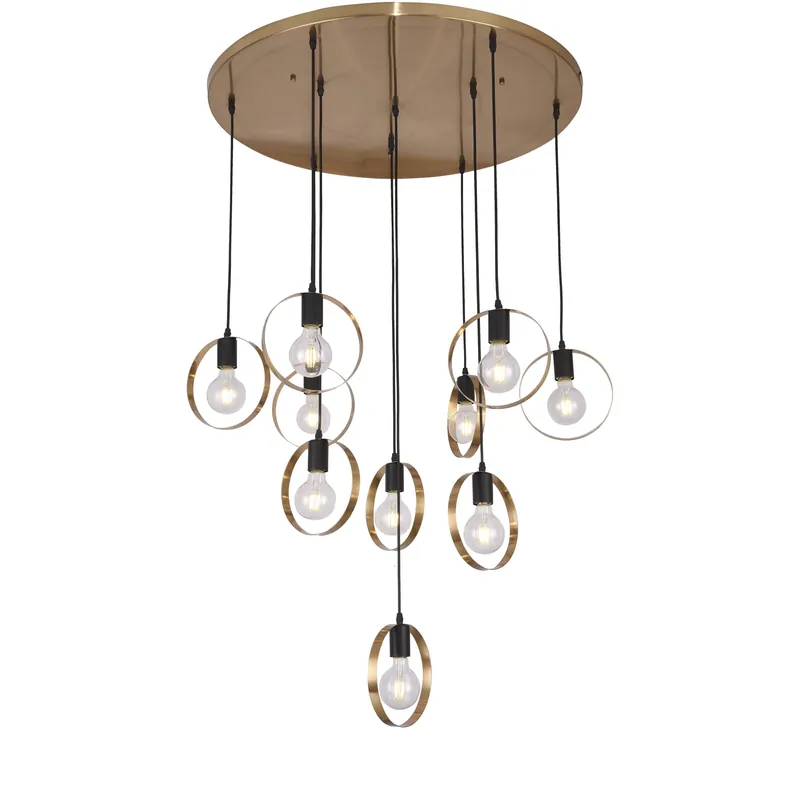 Best Seller Canada 10 Light 31.5 inch Black and Brushed Brass Chandelier Ceiling Light