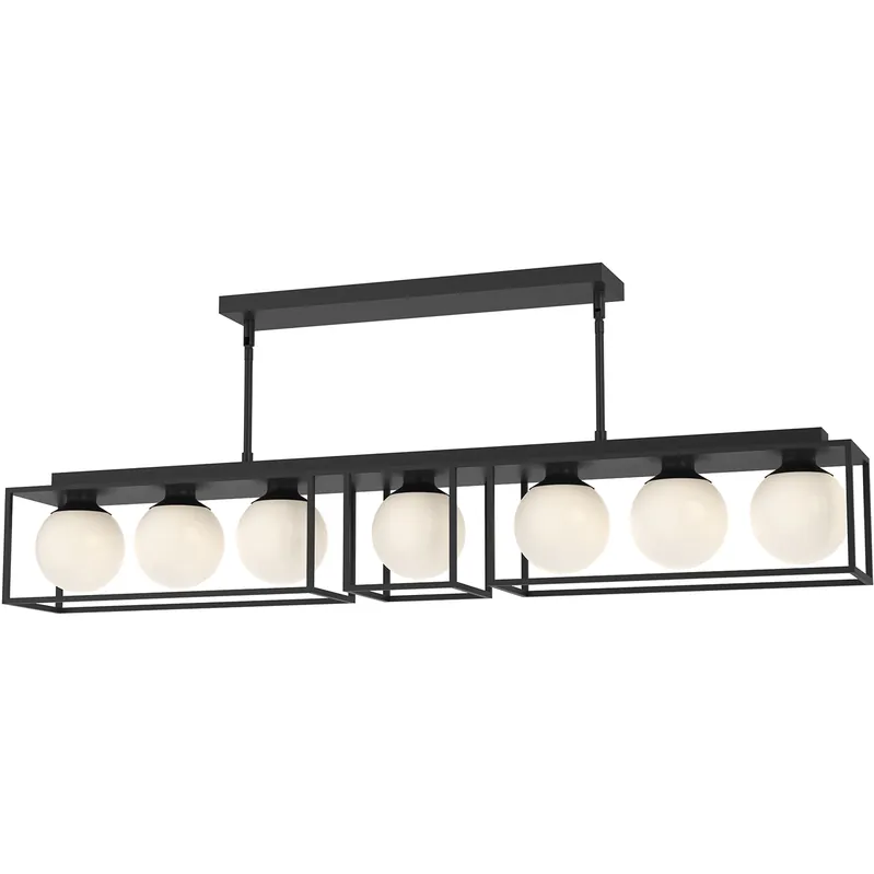 Amelia 7 Light 47.75 inch Matte Black Linear Pendant Ceiling Light Super Sale
