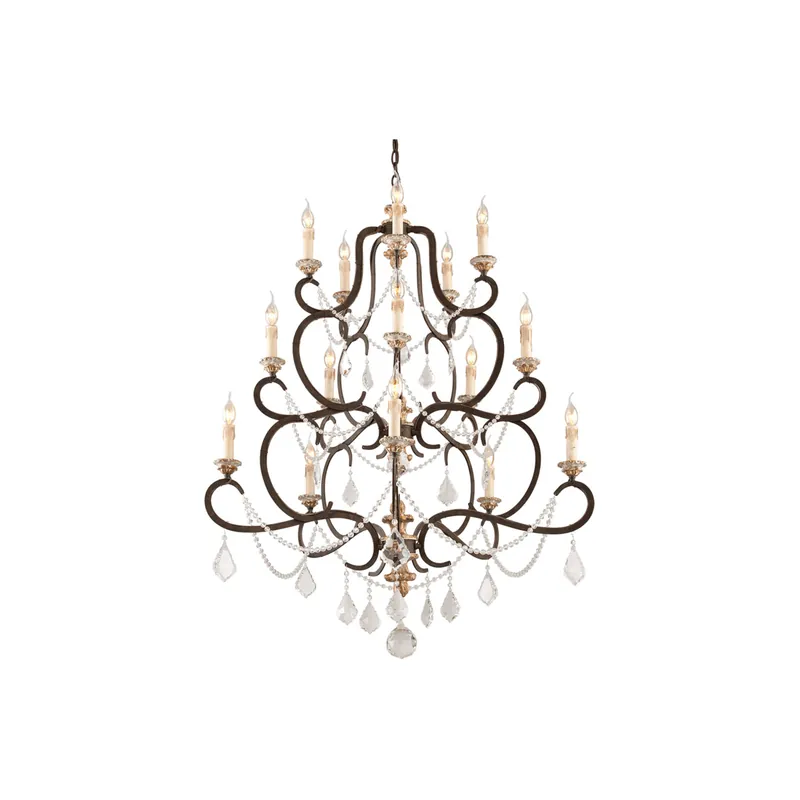 Carolus 15 Light 43 inch Parisian Bronze Chandelier Ceiling Light Luxury