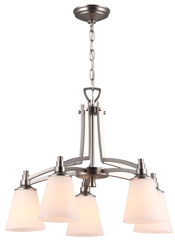 Georgetown 5 Light 23 inch Buffed Nickel Chandelier Ceiling Light Budget