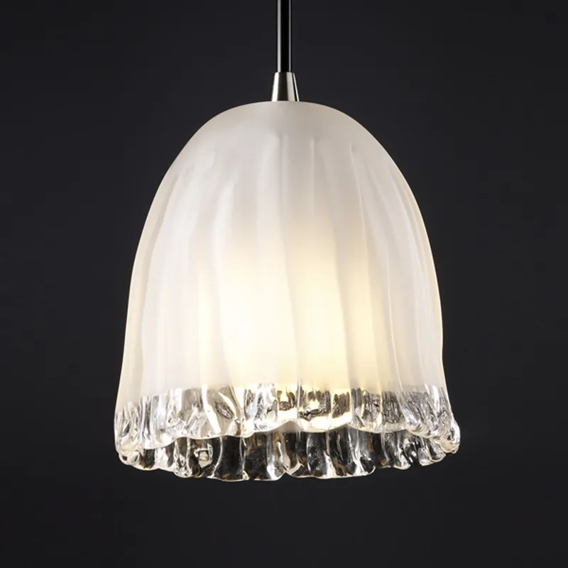 Veneto Luce 1 Light 6 inch Brushed Nickel Pendant Ceiling Light in White Frosted (Veneto Luce), Tulip with Rippled Rim Save Now