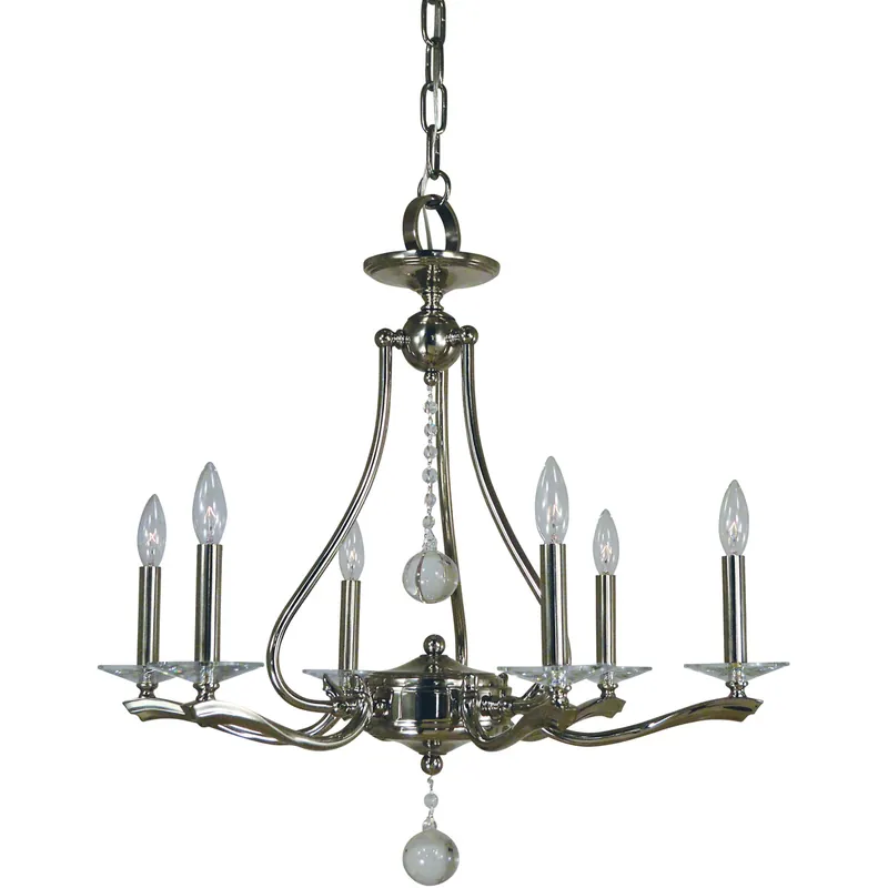 Allena 6 Light 27 inch Polished Nickel Dining Chandelier Ceiling Light Mega Sale