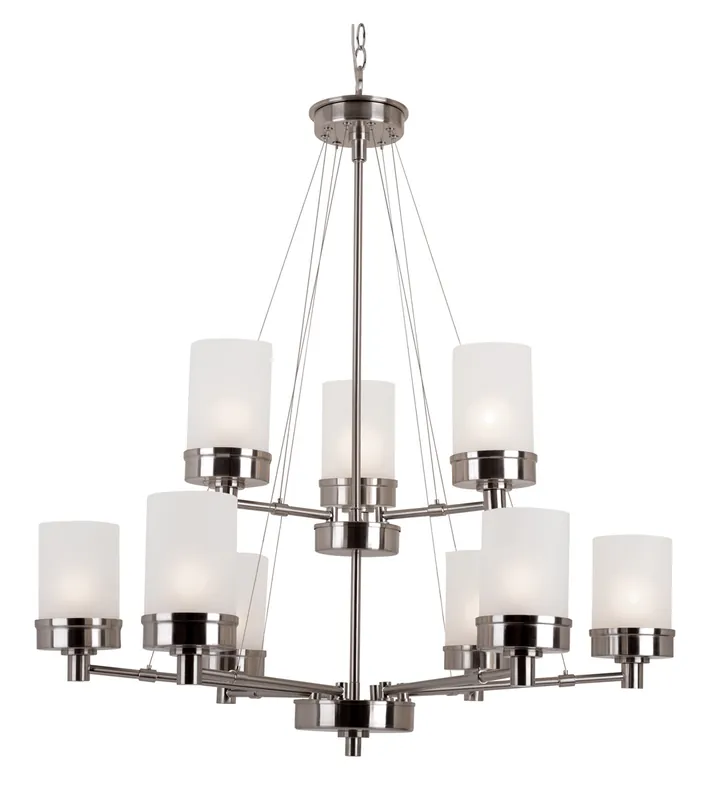 Certified Fusion 9 Light 32 inch Brushed Nickel Chandelier Ceiling Light