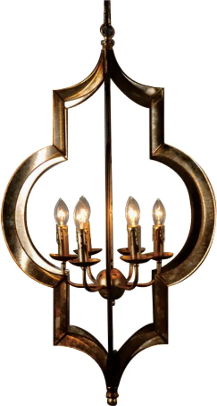 RD Series 24 inch Quatrefoil Bronze Metal Pendant Ceiling Light Top Rated