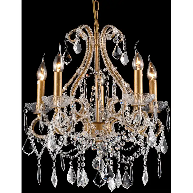 Canada 5 Light 18 inch Gold Chandelier Ceiling Light, Gold Frame Grab Now