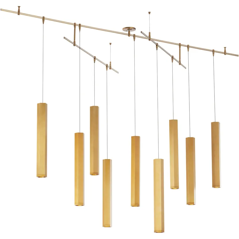 Sean Lavin Blok LED Aged Brass Chandelier Ceiling Light Viral
