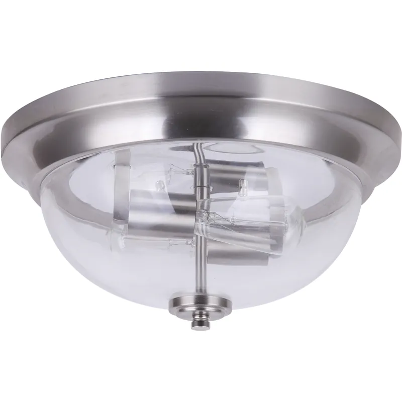 Deal Madison 2 Light 15 inch Brushed Nickel Flush Mount Ceiling Light
