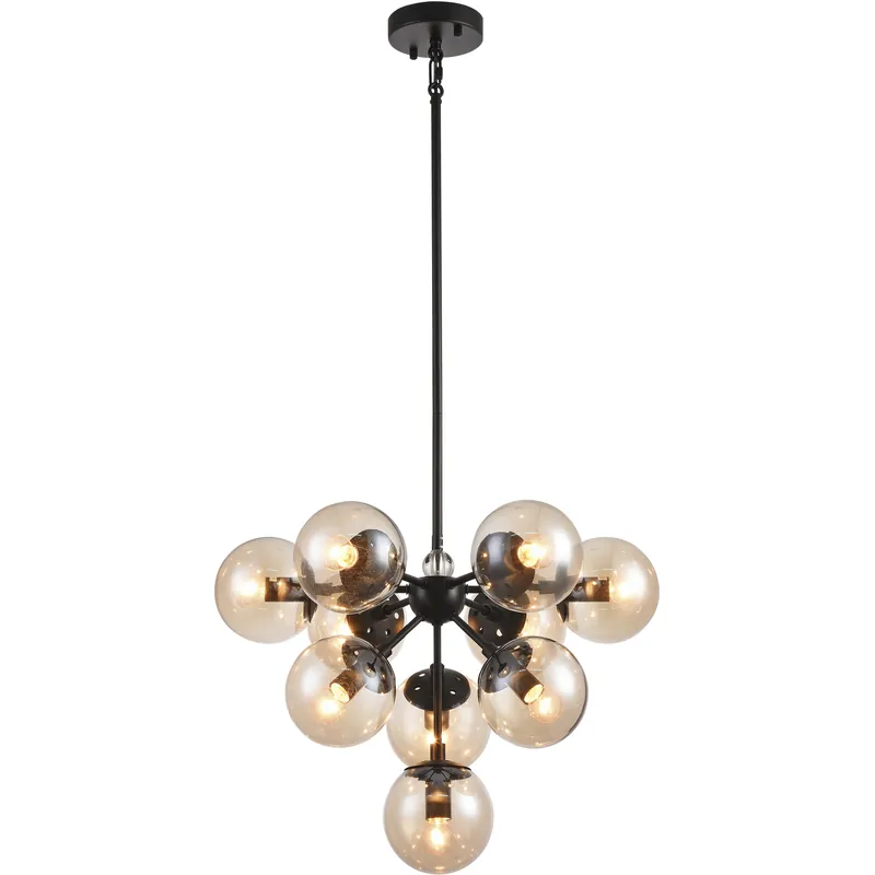 High Quality Canada 10 Light 20.8 inch Matte Black Chandelier Ceiling Light
