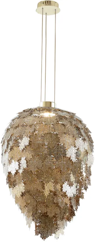 Money Back Guarantee MA Series Stainless Steel Leaf Pendant Ceiling Light, Steel Gold Metal