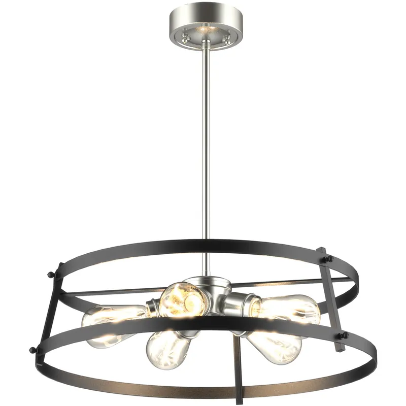 Gentry 5 Light 21 inch Satin Nickel and Graphite Pendant Ceiling Light Factory Price