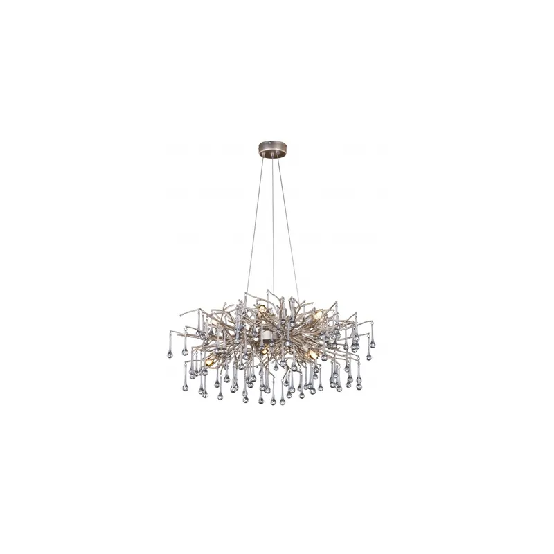 Must Have AZ07 Series 10 Light 35 inch Silver and Copper Chandelier Ceiling Light