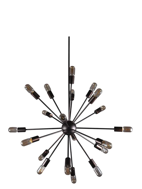 Fan Favorite Canada 20 Light 34 inch Dark Bronze Chandelier Ceiling Light, Black Arm Spike
